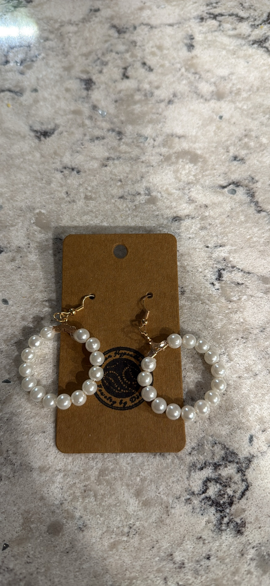 White Beaded Earrings