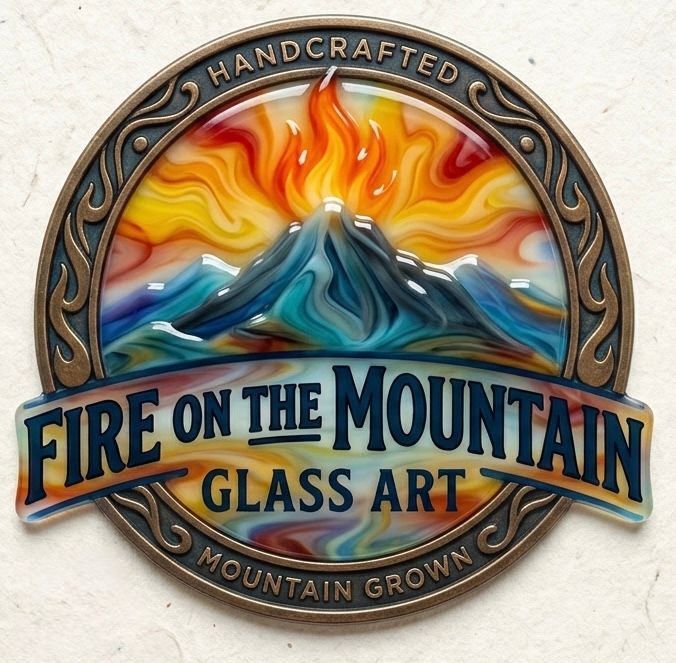 Fire on the Mountain Glass Art logo